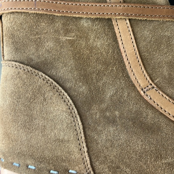 Anthropologie Swedish Hasbeens NWT Tan Suede Sophisticated Jodhpur Booties Clog - Picture 13 of 13